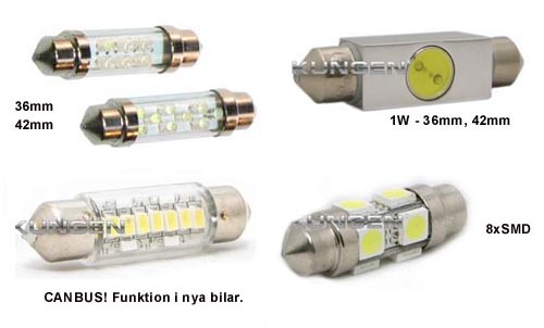 LED C5W Spollampor, Stavlampa, Festoon
